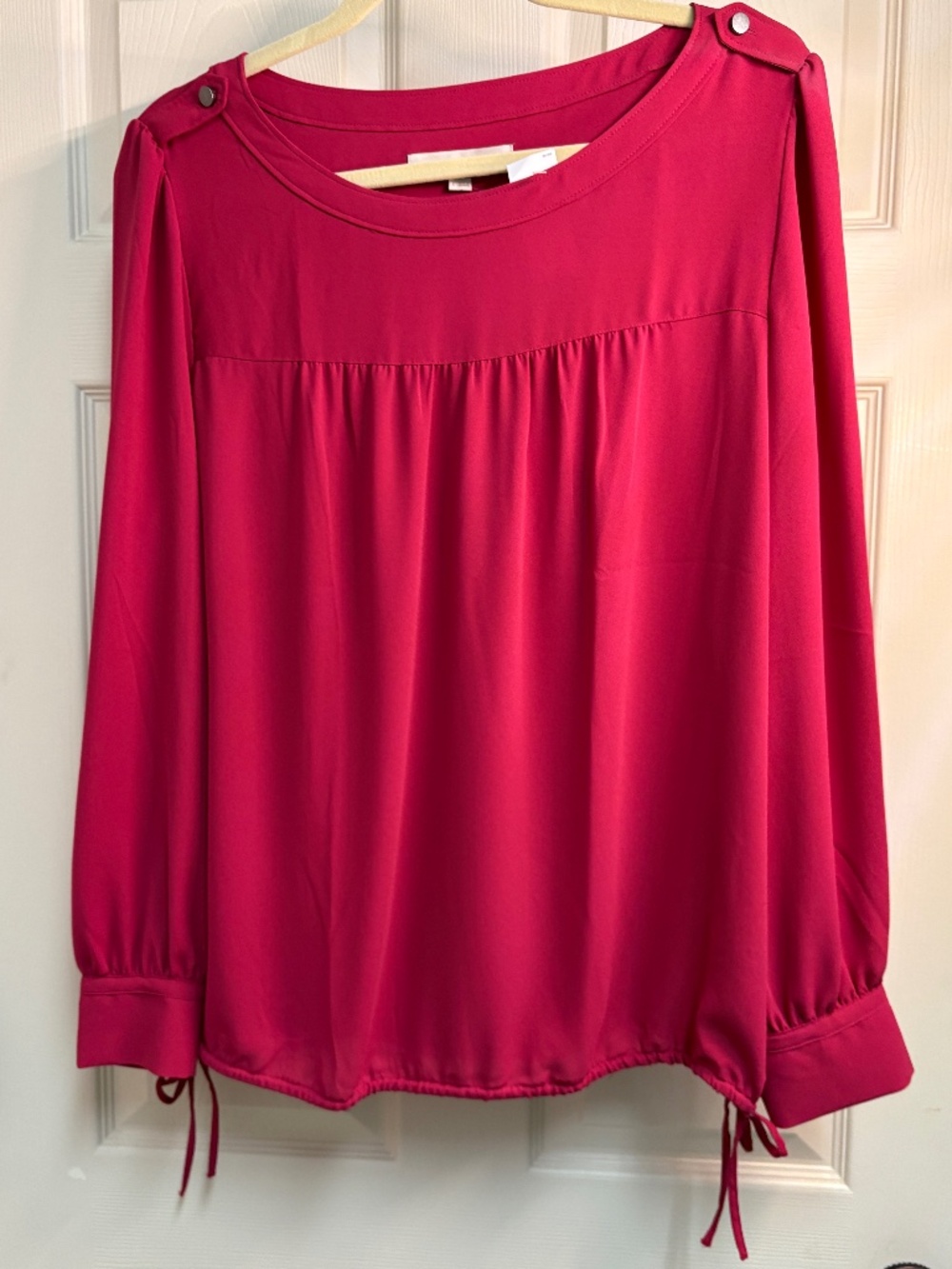 Loft blouse crimson tie waist